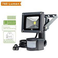 Lte 10w Led Motion Sensor Flood Lights 760 Lumen 60w Halogen Lights Equivalent Daylight White Waterproof Security Led Flood Lights Security Lights Flood Lights