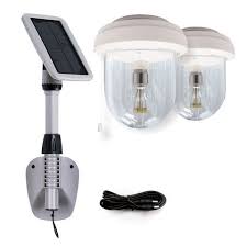 Light My Shed Iv Solar Powered Shed Light With Double Lamp Heads Gs 16b2 Solar Shed Light Solar Led Lights Solar Lamp