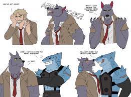 Fanart] John Constantine and King Shark 3 by wolfmaster -- Fur Affinity  [dot] net