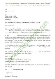 Sample Reference Letter From Employer To Open Bank Account Reference Letter Lettering Professional Reference Letter