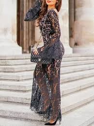 Women Secy Black Lace Backless Long Sleeve Evening Dresses Evening Dresses With Sleeves Lace Dress With Sleeves Long Sleeve Evening Dresses