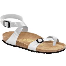 Birkenstock Ankle Strap Sandals Birkenstock Women S Yara Bright White Birko Flor Patent Sandal R Birkenstock Yara Sandals Birkenstock Birkenstock Yara