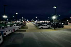 Before And After Led Relight Retrofit Hubbell Outdoor Lighting