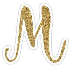 Letter M Gold Glitter Initial Sticker By Mackenziemakes In 2021 Initials Sticker Initials Lettering