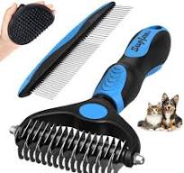 Amazon.com: UGNEL 3PCS Pet Grooming Rake & Metal Comb & Bath ...