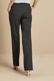 Men's black fit cargo trouser casual trousers. Women S Qualitas Straight Leg Trousers Charcoal Chalkstripe