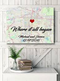 That's in part why paper has been the traditional gift for the first anniversary for well over 100 years. Engagement Canvas Print Engagement Gift Anniversary Gift Wedding Gift 1st Anniversary Gift Where It All Began Canvas Denver Map Art Oc