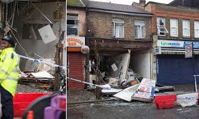 Explosion and fire in central london… developing. Man Is Injured And Child Rescued After A Gas Explosion Rips Through Shop In West London Daily Mail Online