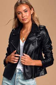 Lucky Lizard Black Vegan Leather Moto Jacket Vegan Leather Moto Jacket Vegan Leather Jacket Womens Fashion Jackets