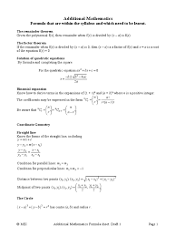 It works for attribute math nodes as well as for regular math nodes. Igcse Additional Mathematics Formula Sheet