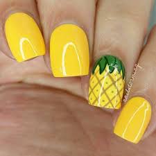 Sommer Nagel Design Ideen Ananas Gelb Nagelideen Sommernagel Sommer Nagel Designs