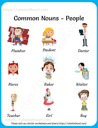 It encompasses a particular type of things, person, or. Common Nouns Chart Your Home Teacher