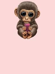 Kinder T-Shirt for Sale mit "Netter Baby-Affe, der einen rosa Handy hält"  von JeffBartels