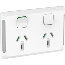 Clipsal Pro Series P3025 Xw Double Power Point Gpo 10amp 250v Extra Vivid White P3025xw Clipsal By Schneider Electric