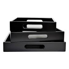 Handles make the tray easy to carry. Black Lacquer Tray With Handles Gleaming Renditions