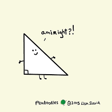 Little Triangle You Are Totally Right Amiright Pun Peadoodles Cartoon Amirite Math Math Puns Nerd Jokes Puns