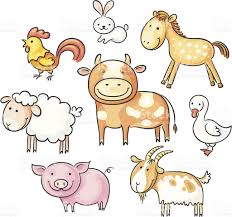 A Set Of Cartoon Farm Animals No Gradients Farm Animal Paintings Easy Animal Drawings Baby Farm Animals