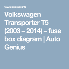 Pin By Dan Janovsky On Ma Ulozeni Volkswagen Transporter Transporter T5 Fuse Box