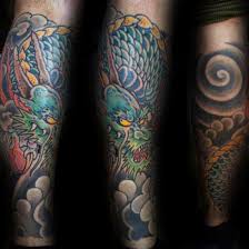 Blue color japanese dragon tattoo ideas for men and women on arm. 30 Dragon Leg Tattoo Designs For Men Masculine Ink Ideas