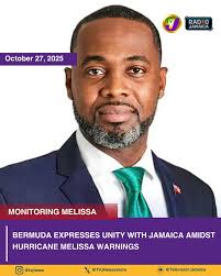 Premier the Hon. David Burt, JP, MP, has extended heartfelt support to the  Government and people of Jamaica as the nation braces for the arrival of  Hurricane Melissa. Emphasizing the deep cultural