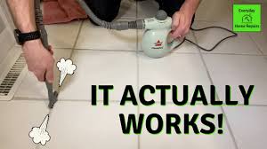Use a hand held grout saw or better to get an oscillating multi tool like this with the grout blade. Best Way To Clean Grout Bissell Steam Shot Youtube