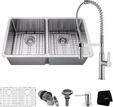 33 inch double bowl kitchen sink
