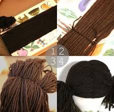 How To Make Yarn Doll Hair My Poppet Makes Yarn Dolls Yarn Wig Doll Hair