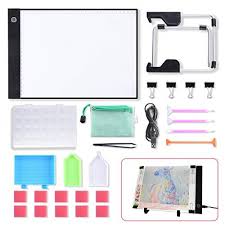 A4 Led Light Pad Light Board Tracing Light Box Led Light Tablet Dimmable Light Board Kit W Diamond Painting Tools Stand Holder And Clips Apply To Diy 5d Diamond Painting Sketching Drawing