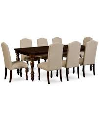 Kelso 9 Pc Dining Set Dining Table And 8 Side Chairs Macys Com Dining Table Side Chair Dining Room Dining Room Sets