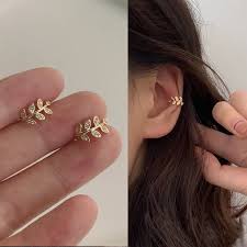 Say yes 'love' cz crawler earrings. China Fashion Gold Leaf Clip Earring For Women Without Piercing Puck Rock Vintage Crystal Ear Cuff Girls J On Global Sources Earing Sets Earrings Wholesale Butterfly Earrings