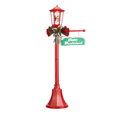 Decorate with the most cheerful color for the holiday season and one of the most patriotic colors too! Holiday Time Snow Blowing Santa Light Up Lamp Post Indoor Outdoor Christmas Decoration 56 Walmart Com Walmart Com