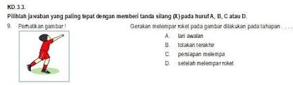 Sebab, gerakan meroda dilakukan dengan memutar badan ke samping badan menggunakan kedua tangan dan kaki layaknya sebuah roda. Gerakan Melempar Roket Pada Gambar Dilakukan Pada Tahapan A Lari Awalan B Tolakan Terakhir C Brainly Co Id