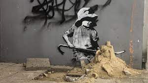His satirical street art and subversive epigrams combine dark humour with graffiti executed in a distinctive stenciling technique. Banksy Style Pieces Appear In Gorleston Great Yarmouth And Lowestoft Bbc News