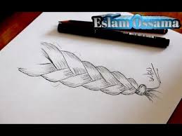 تعلم رسم الشعر تعلم رسم تسريحة الظفيرة تعليم الرسم بالرصاص Youtube