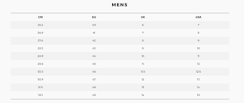 Native Shoes Sizing Guide