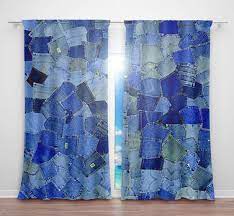 Blue Jeans Pocket Denim Shower Curtain Extra Long Fabric Etsy Fabric Shower Curtains Jean Pockets Denim Quilt