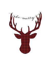 Black And White Buffalo Plaid Christmas Tree Clipart Its The Most Wonderful Time Of The Year Be Merry Deer Head Silhouette In A Red And B Christmas Prints Buffalo Check Plaid Christmas Buffalo Check Christmas