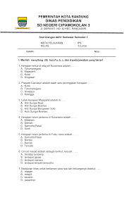 Soal Uas Ips Kelas Semester 1