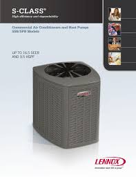 The lennox xc21 is the most efficient in the series, but this model offers very high efficiency as well, at 18 seer. S Class Lennox Commercial Manualzz