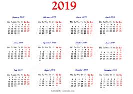2019 Printable Calendar One Page Calendar Template Template Printable Calendar