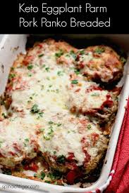 Keto Eggplant Parmesan With Pork Panko Recipe Eggplant Parmesan Italian Recipes Recipes