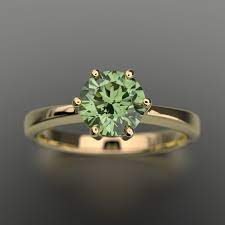 Green Diamond Engagement Ring Green Ring Wedding Ring 14k Etsy Natural Diamond Engagement Ring Diamond Engagement Solitaire Engagement Ring