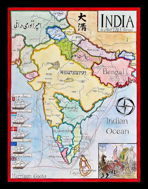 Buy Map of India 1763; British India Online in India - Etsy