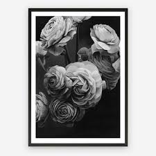 Black White Bouquet Wall Art Floral Art Print Made In Australia The Print Emporium
