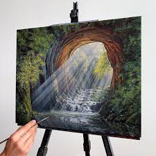 Hi Guys Here S A Photo Of My Newest Youtube Tutorial Which Is Up On My Channel Now So Come Paint With Colorful Landscape Paintings Painting Nature Paintings