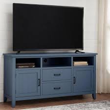 Home Decorators Collection Whitford Steel Blue Wood Tv Stand With Two Doors And Two Drawers 58 In W X 30 In H Sk19 In 2020 Tv Stand Wood Home Tv Stand With Drawers