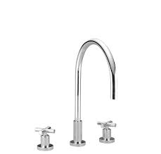 Rainovo kitchen faucet with 4 mode pull down sprayer brushed nickel, 3 hole kitchen sink faucet stainless steel with deck plate, single handle faucets high arc commercial modern with pull out sprayer. Dornbracht Tara Three Hole Kitchen Faucet 9 Reach Montaggio