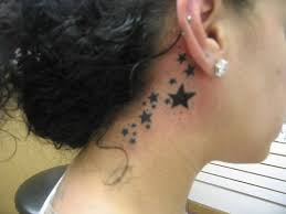 Stars Behind Ear Neck Tattoos Women Behind Ear Tattoos Star Tattoos Behind Ear