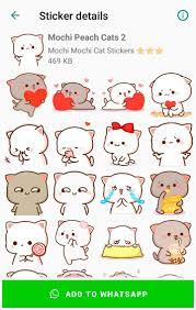 Descargar la última versión de kwai go just video para android. Mochi Peach Cat Sticker For Whatsapp Wastickerapps For Android Apk Download