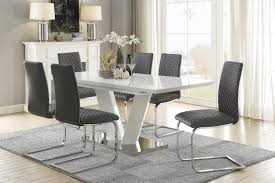 A large table doesn't necessarily need to be formal however and we offer a great selection of casual and transitional dining sets that will look great in any home read more. Homelegance Yannis 447455037 Contemporary 7 Piece Dining Table Set Beck S Furniture Dining 7 Or More Piece Sets